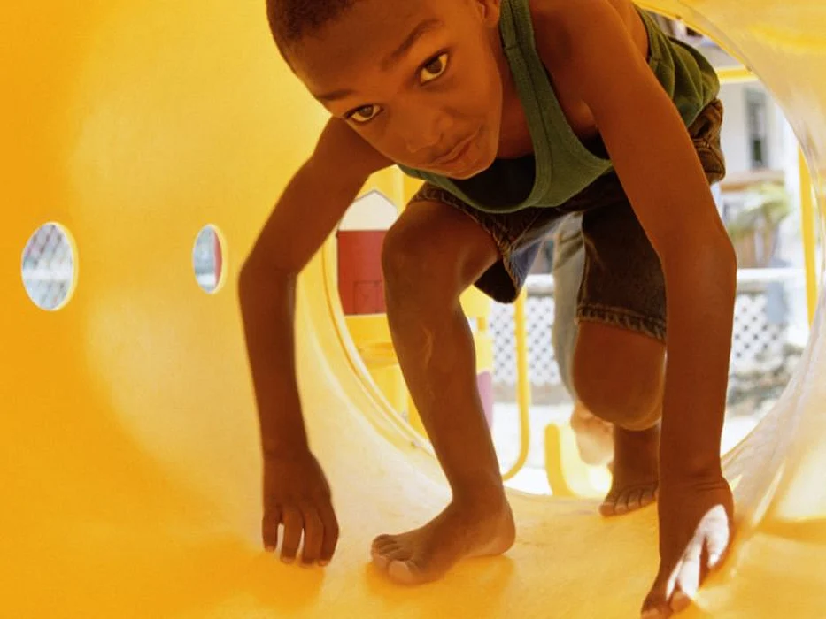 boy inside a tube