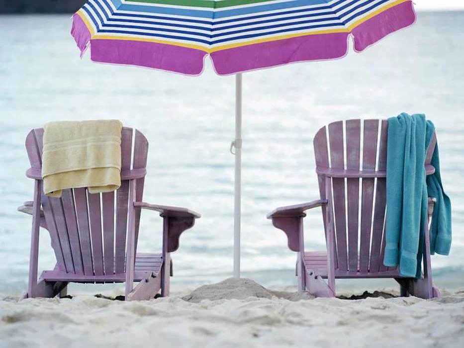 beach chairs with umbrella