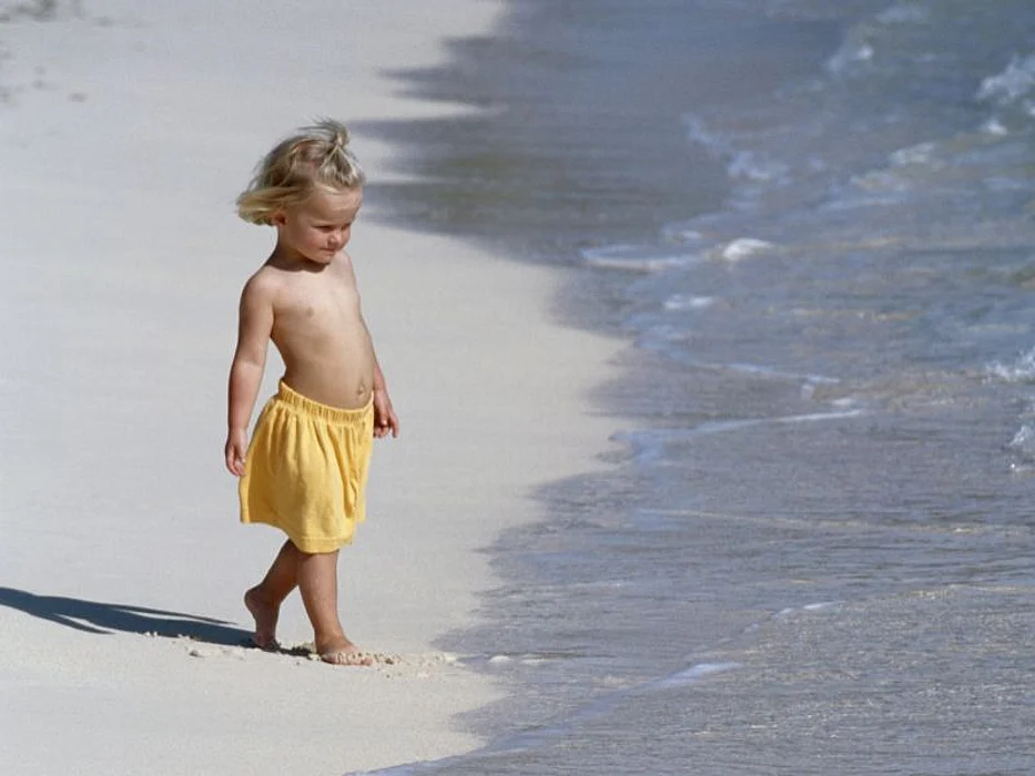baby at the seashore