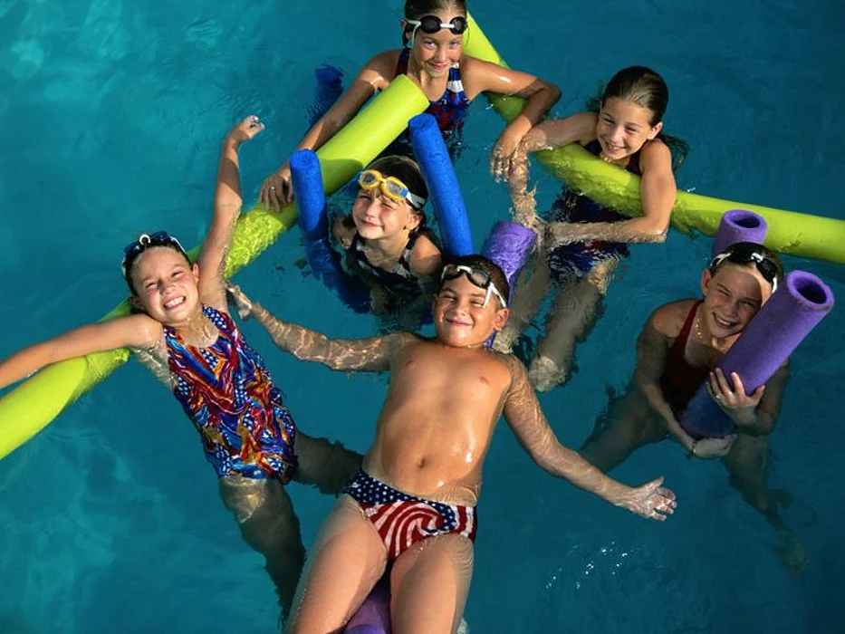 children playing in the water