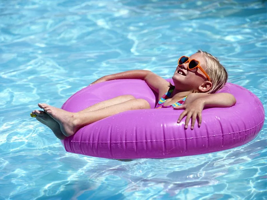 child in the pool