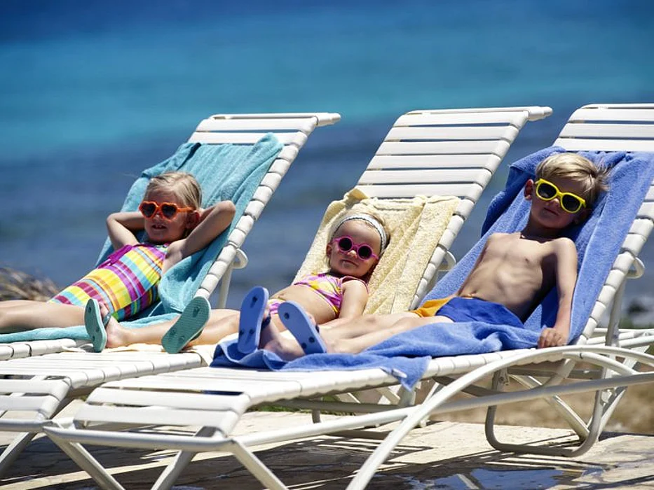 children at the beach