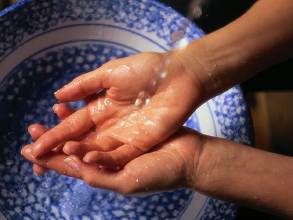 washing hands