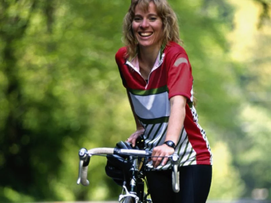 woman riding bicycle
