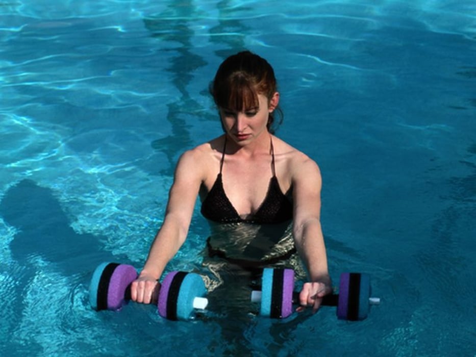 exercising in a pool