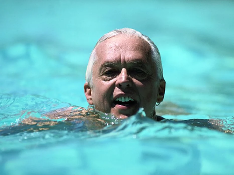 man swimming