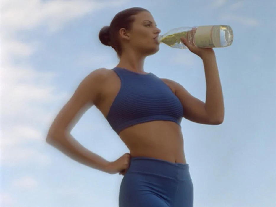 woman drinking water