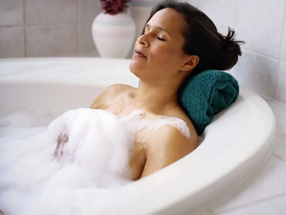 woman in a bathtub