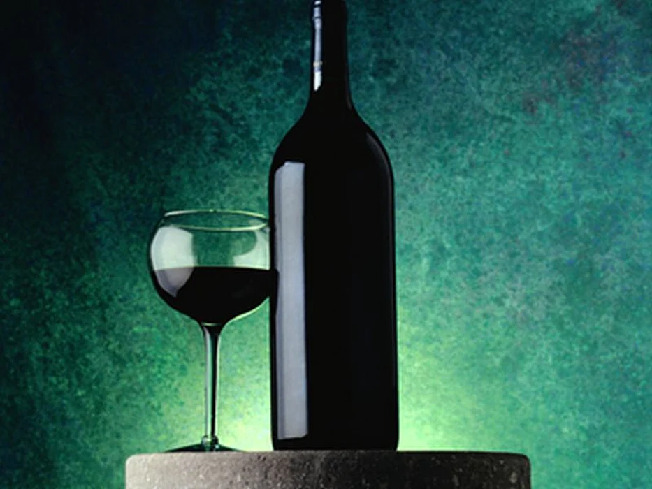 red wine bottle and glass