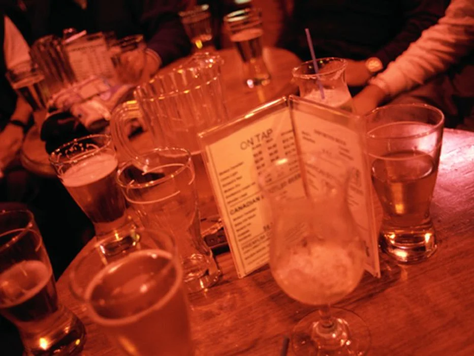 drinks on the bar