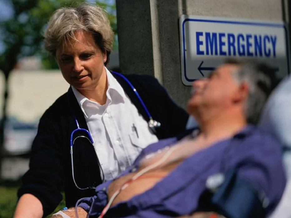 patient on stretcher