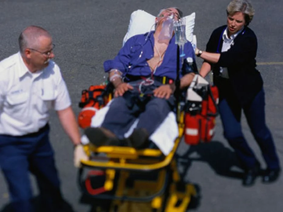 patient on stretcher