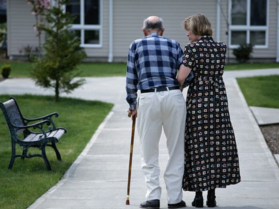 caretaker and elderly man