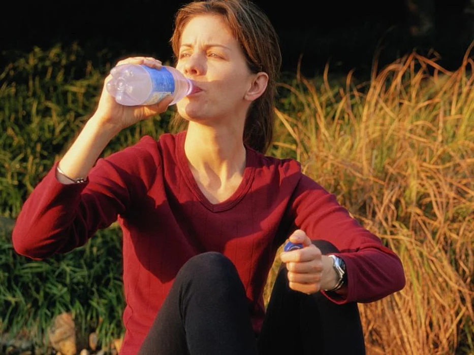 woman drinking water