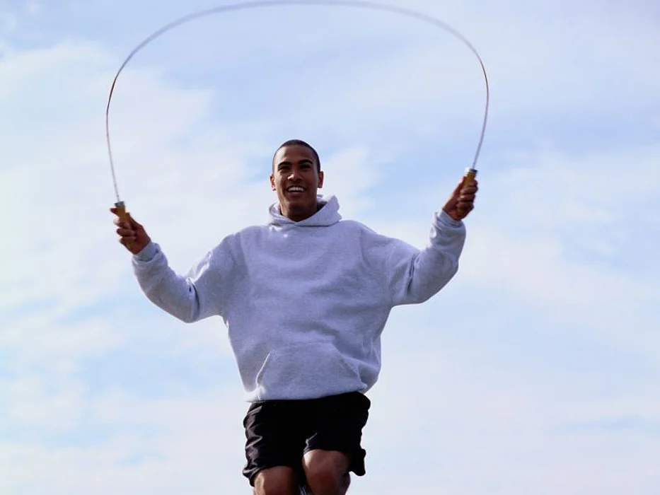 man jumping rope