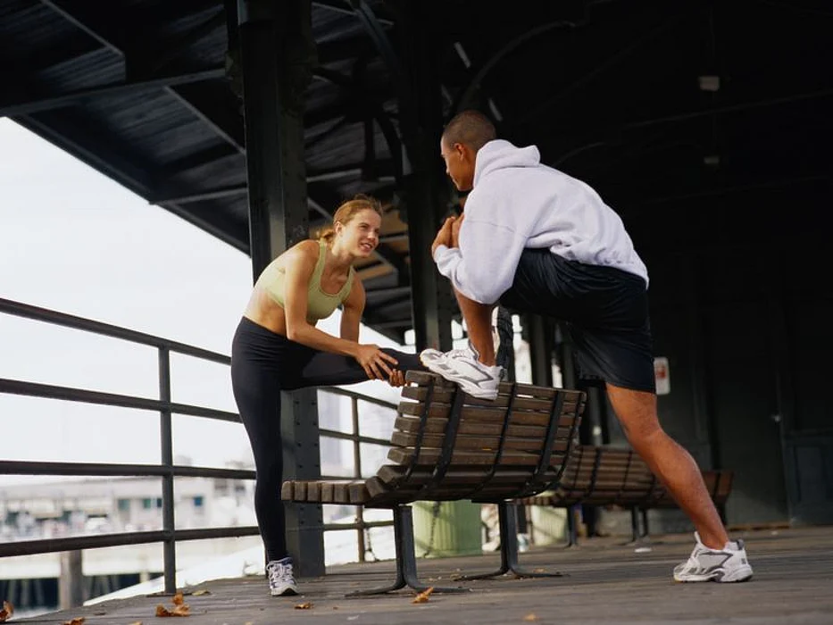 man stretching