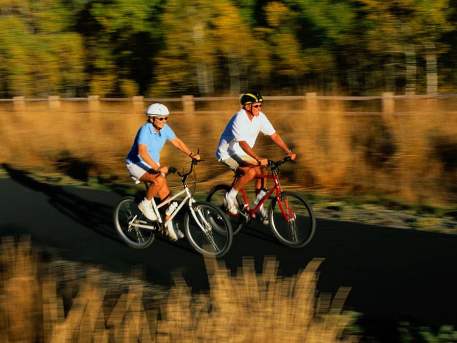 riding bicycles