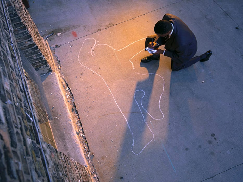 trace of a person on the ground