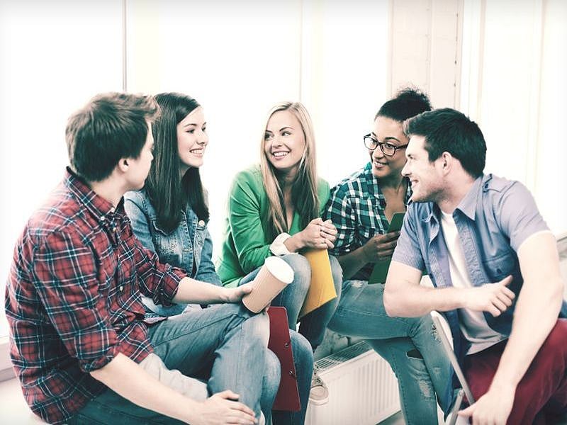 News Picture: Skip the Texts: Face-to-Face Meetings Make College Students Happier