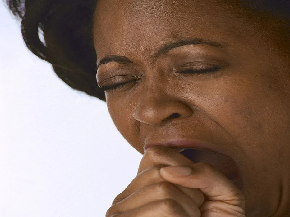 woman yawning