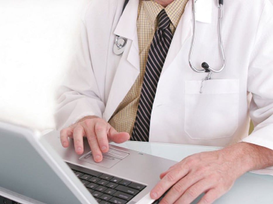 doctor using computer