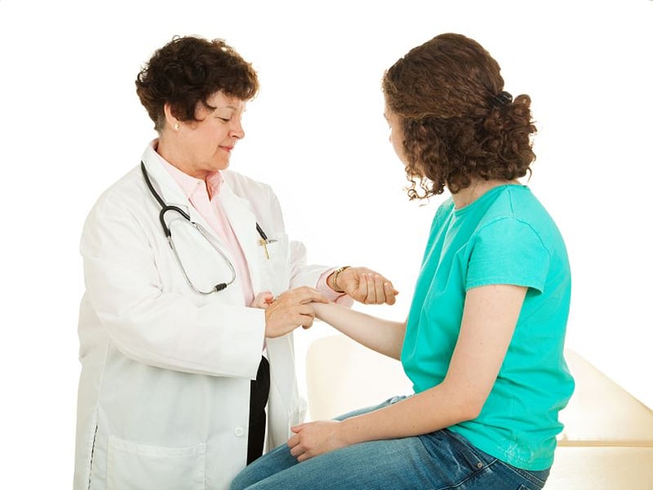 girl being examined