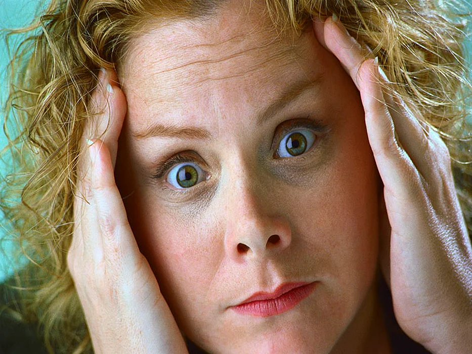 woman face looking scared