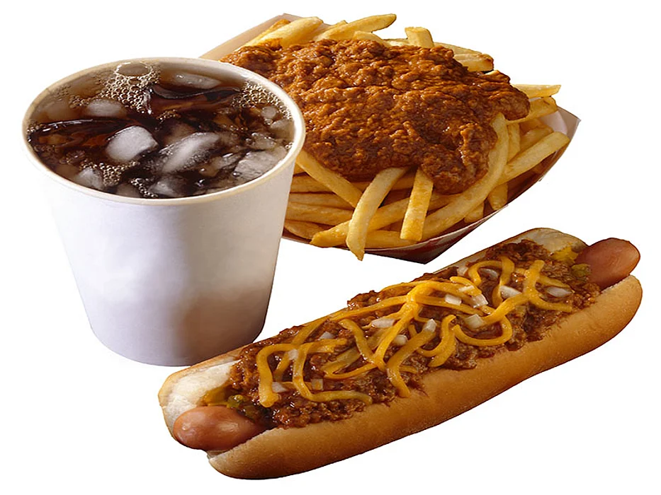 soda with fried food