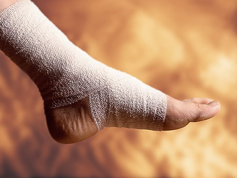 bandaged ankle