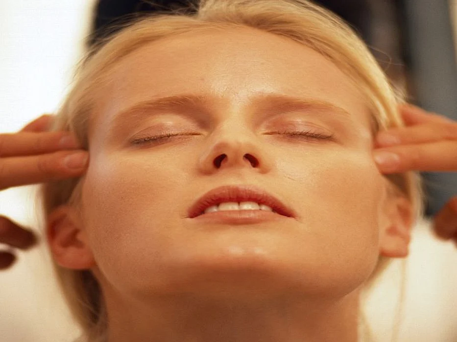 woman face massage