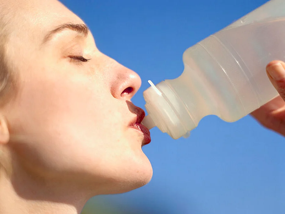 woman drinking water