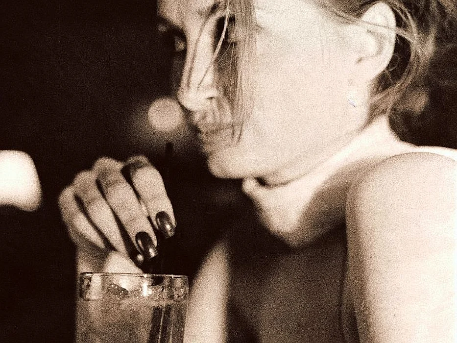 woman with a drink