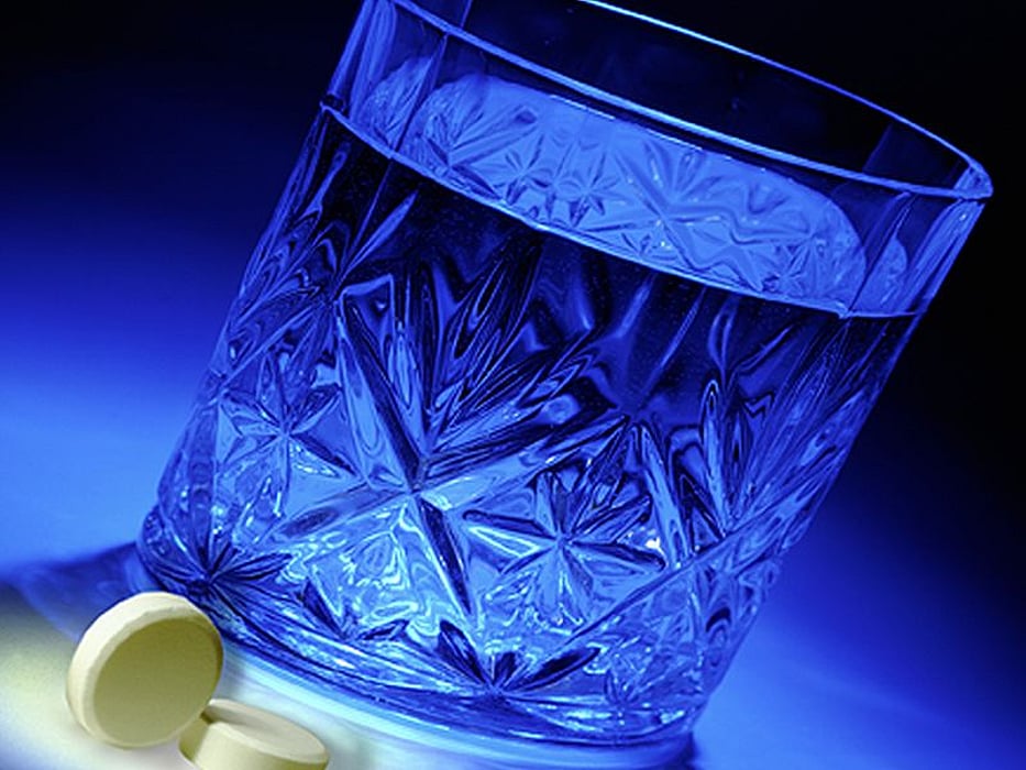 pill and water