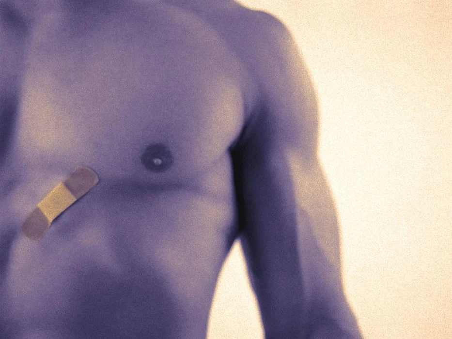 bandage on chest