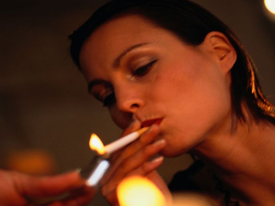 woman smoking