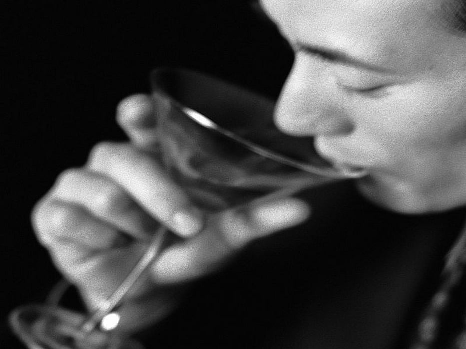 man drinking