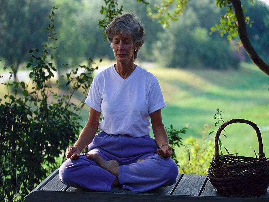 woman doing yoga
