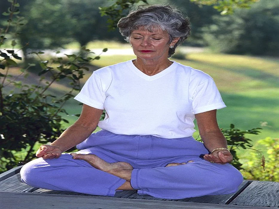 woman doing yoga