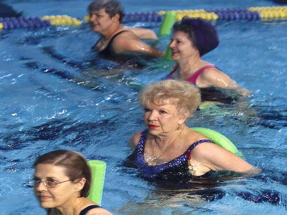 women in pool