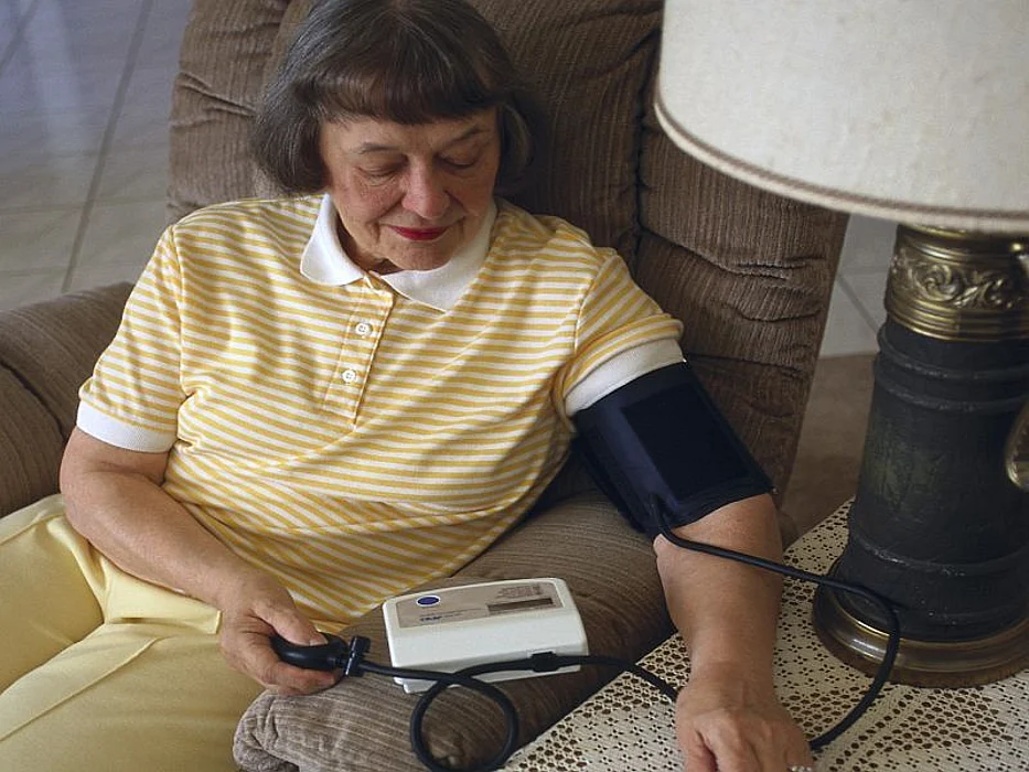 taking blood pressure