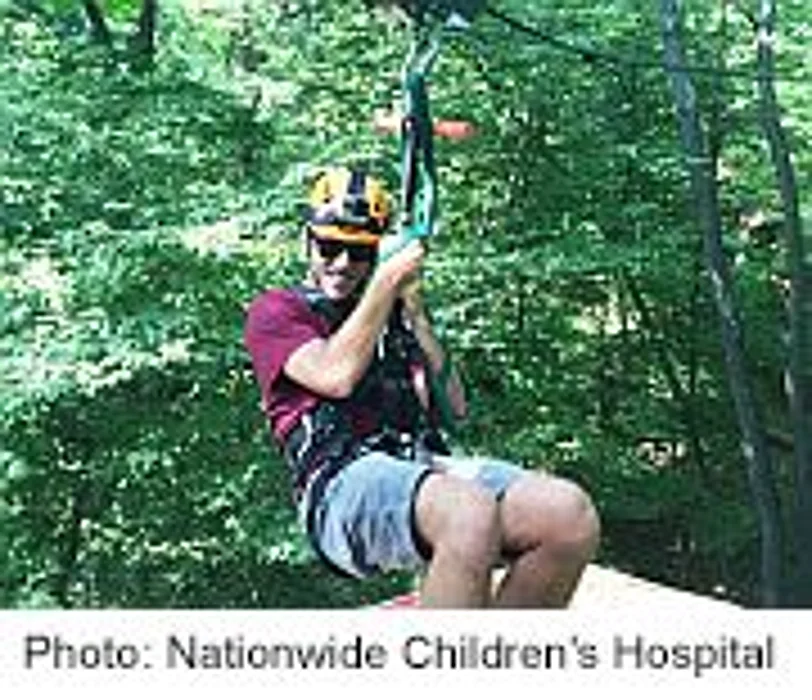 man ziplining