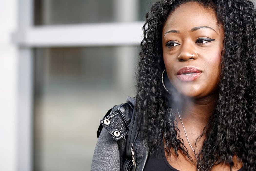 black woman smoking