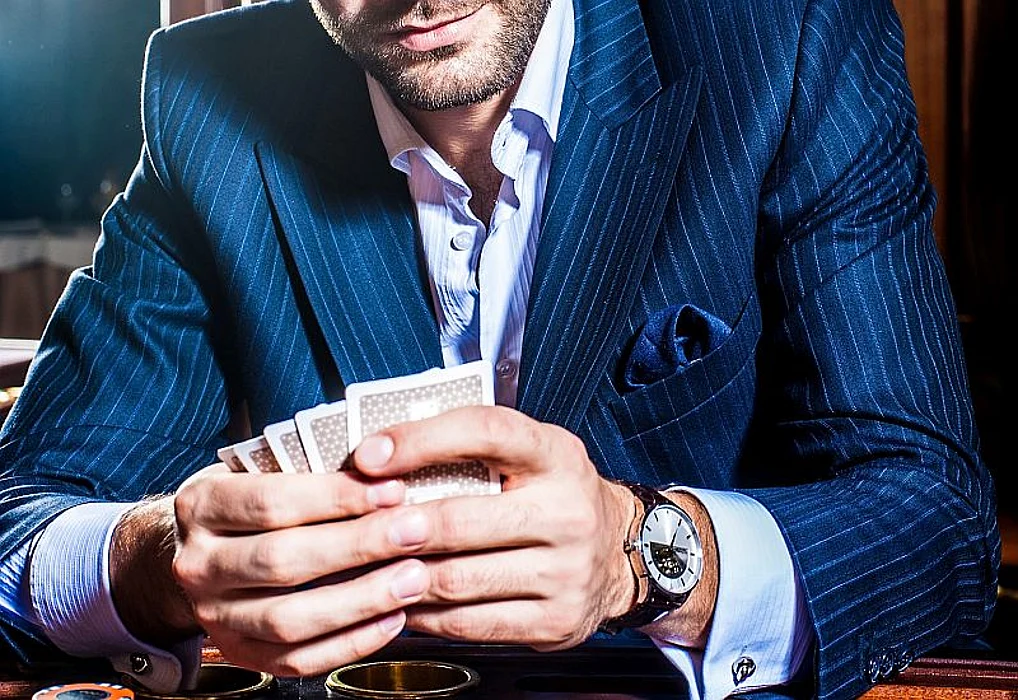 man playing poker