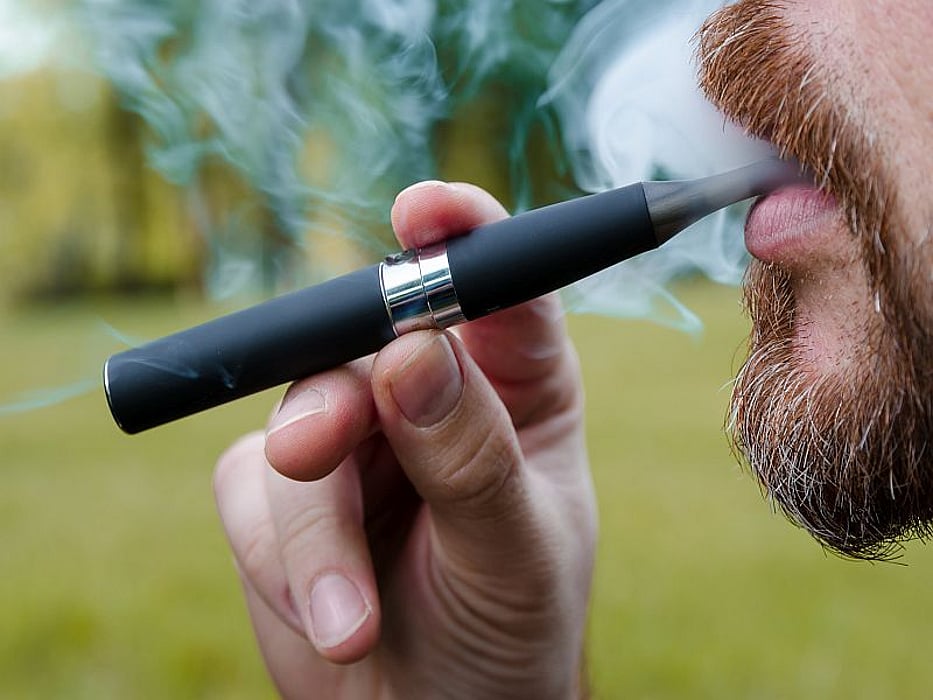 smoking an e-cigarette