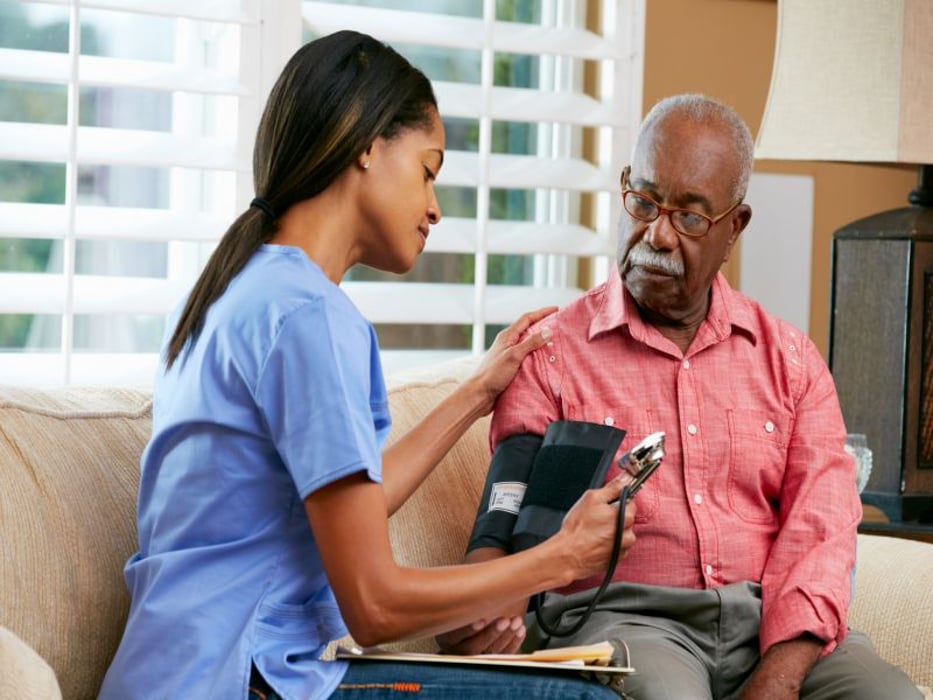 african american man getting blood pressure checked