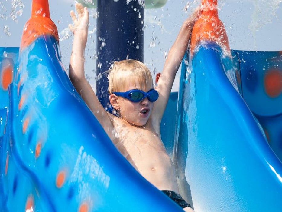 boy on waterslide