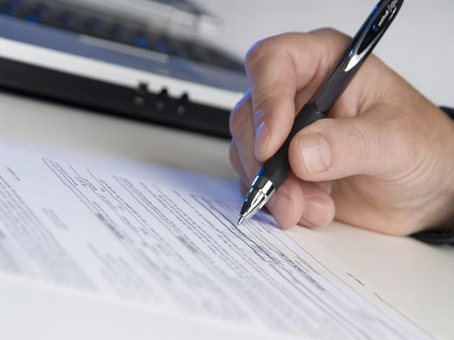 signing form