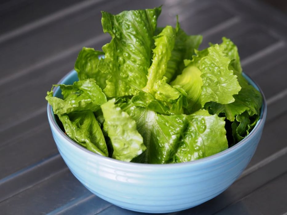 romaine lettuce in a bowl