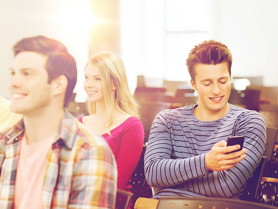 student on the cellphone