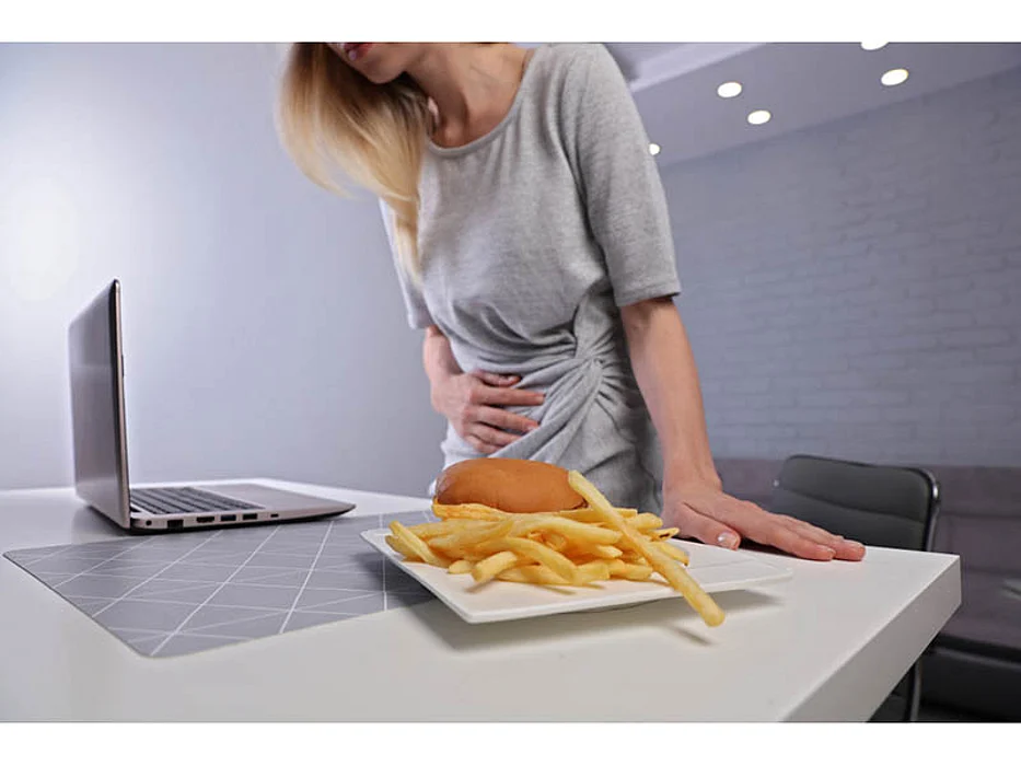 woman with stomach ache